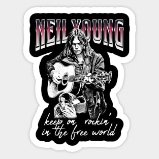 Neil Young Rockin Classic Guitar Sticker